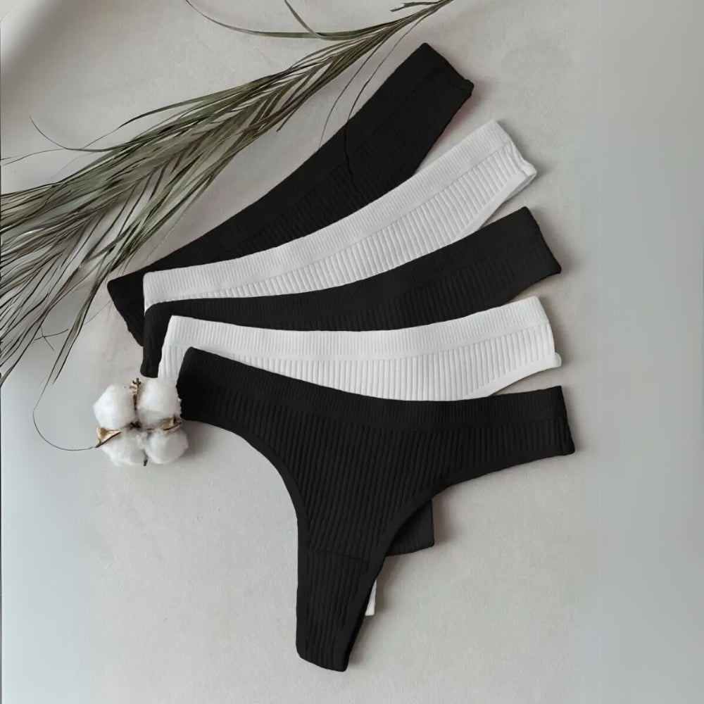 10-Pack Cotton Thong Panties – 100% Cotton