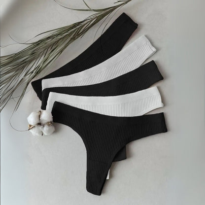 10-Pack Cotton Thong Panties – 100% Cotton